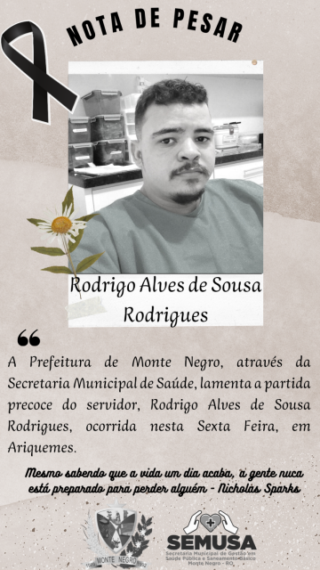 NOTA DE PESAR - RODRIGO ALVES DE SOUZA RODRIGUES